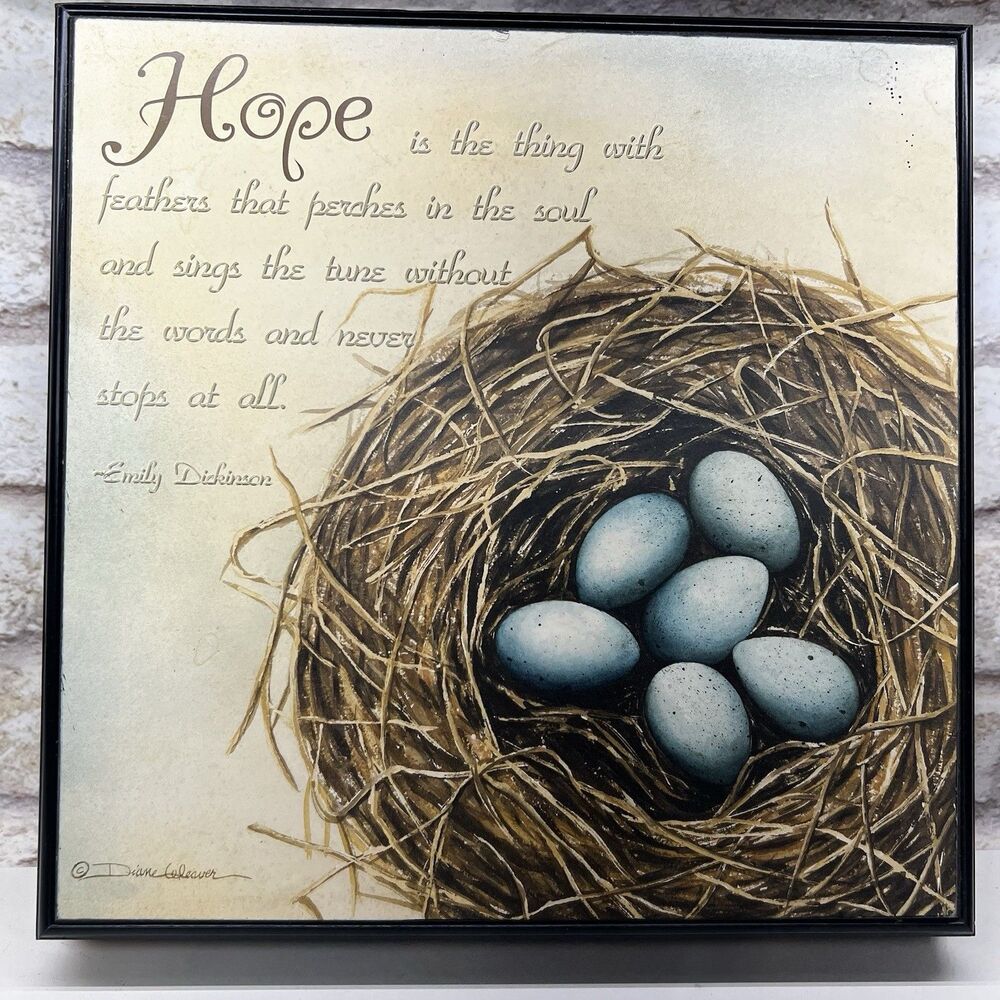 Hope (Emily Dickinson) Wooden Plaque-Diane Weaver (DW13-R) 12.5”x12.5”x2” Heavy!